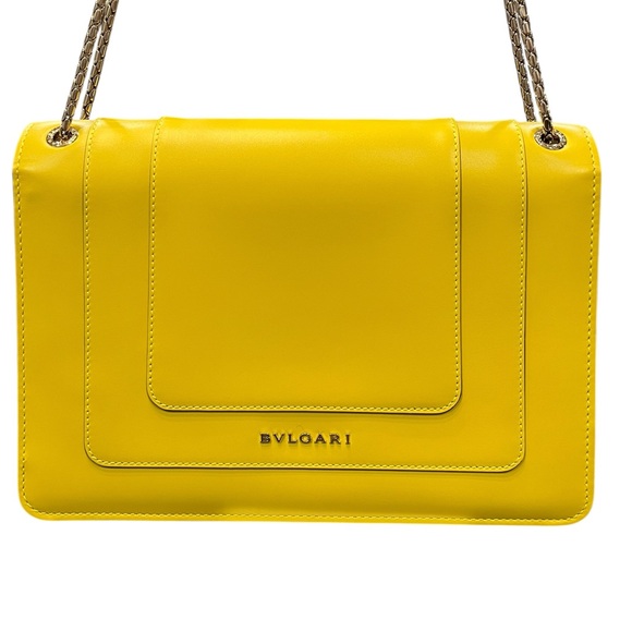 Bulgari Yellow Leather Shoulder Bag with Serpent Head Clasp - Picture 7 of 16